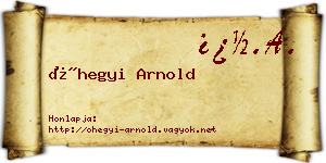 Óhegyi Arnold névjegykártya
